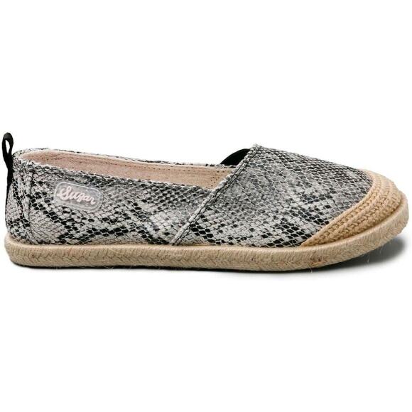 Sugar Womens Evermore Denim Flats Espadrilles B/W 8 Medium (B,M) - Picture 2 of 3